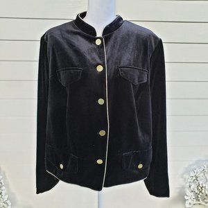 NWT Black Velvet Who What Wear Jacket Military Style